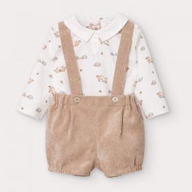 Mayoral Shirt and Short Dungarees Style 2214