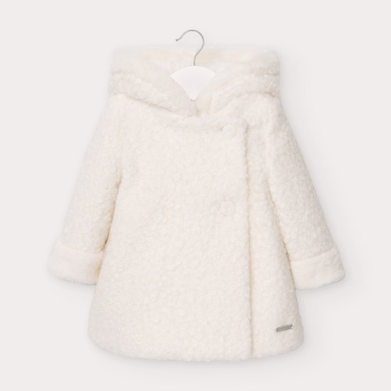 Mayoral Ivory Boucle Coat Style 2409