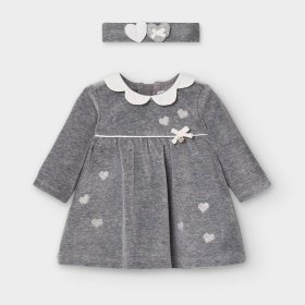 Mayoral Grey Velour Dress and Headband Style 2847