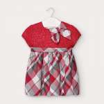 Mayoral Red Check Combined Dress Style 2952