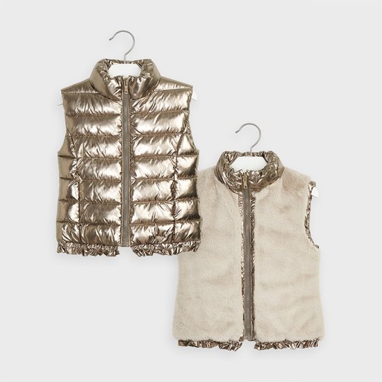 Mayoral Old Gold Reversible Gilet Style 4352