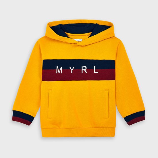 Mayoral Boys Mustard Hooded Top Style 4465