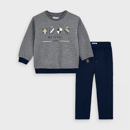 Mayoral Grey Sweatshirt Top and Navy Trousers Style 4813