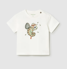 Mayoral Fishing Chameleon Applique T-Shirt Style 1004 - Cream