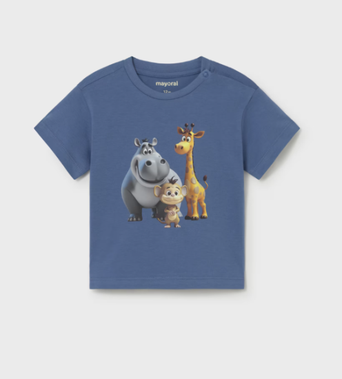Mayoral S/S Animal Print T-Shirt Style 1008 - Cobalt
