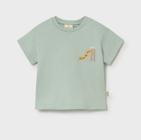 Mayoral Short-Sleeved T-Shirt with Chest Print Style 1077 - Mint