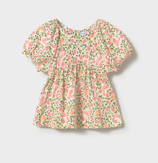 Mayoral Floral Print Smock Style Top Style 1105 - Blossom