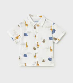 Mayoral Safari Animal Print Shirt Style 1114 - White