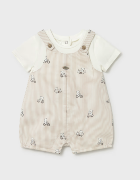 Mayoral Striped Teddy Romper Style 1613 - Mole