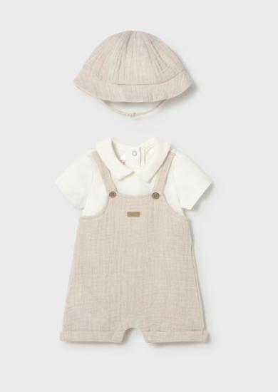 Mayoral All-in-One Romper with Hat Set Style 1651 - Wheat