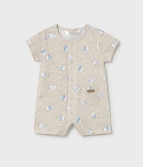 Mayoral Elephant Printed Short-Sleeved Romper Style 1717 - Mole
