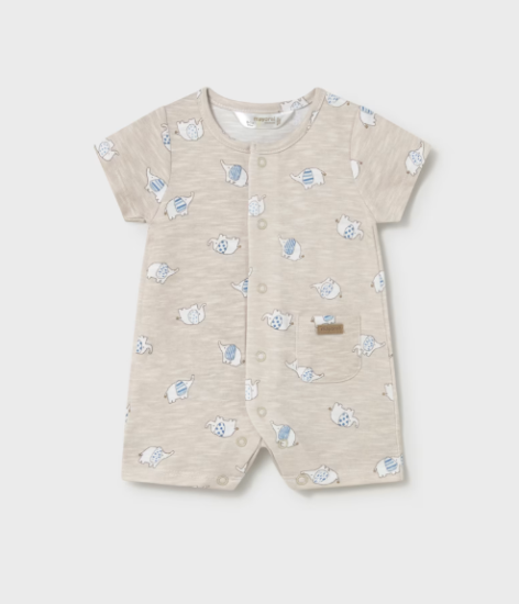 Mayoral Elephant Printed Short-Sleeved Romper Style 1717 - Mole