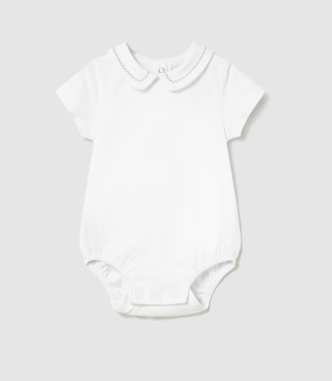 Mayoral S/S Romper with Embroidered Collar Style 1723 - White