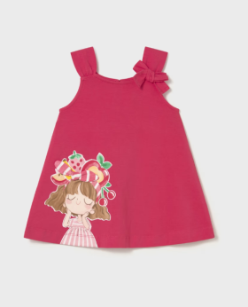 Mayoral Girl with Fruit Hat Print Dress Style 1930 - Hibiscus