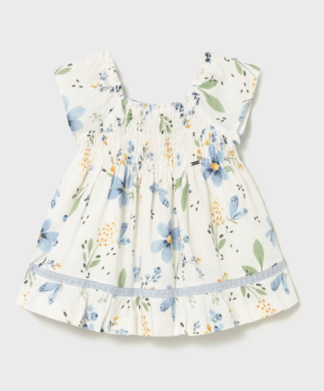 Mayoral Special Occasion Floral Print Dress Style 1992 - Sky