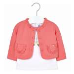 Mayoral Coral Cardigan with Butterfly Print T-Shirt Style 1126