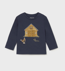 Mayoral L/S Interactive Barn T-Shirt Style 2067 - Blue