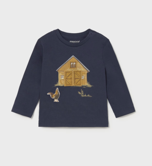 Mayoral L/S Interactive Barn T-Shirt Style 2067 - Blue