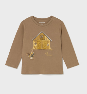 Mayoral L/S Interactive Barn T-Shirt Style 2067 - Caramel