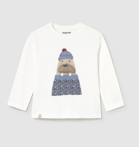 Mayoral L/S 3D Walrus Print T-Shirt Style 2070 - Cream