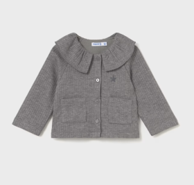 Mayoral Frilled Collar Cardigan Style 2431 - Silver Grey