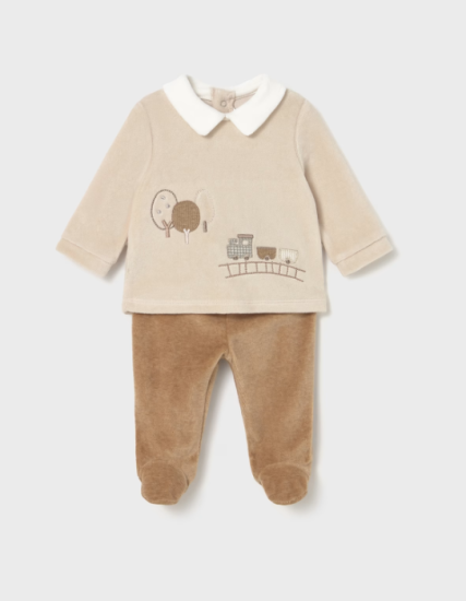 Mayoral Velour Top & Footed Leggings Set Style 2562 - Toffee