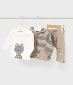 Mayoral 3-Piece 'Fox' Tracksuit with Hoodie Style 2625 - Oat