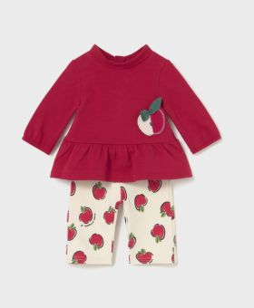 Mayoral Two-Piece Apple Print Set Style 2634 - Cherry Red