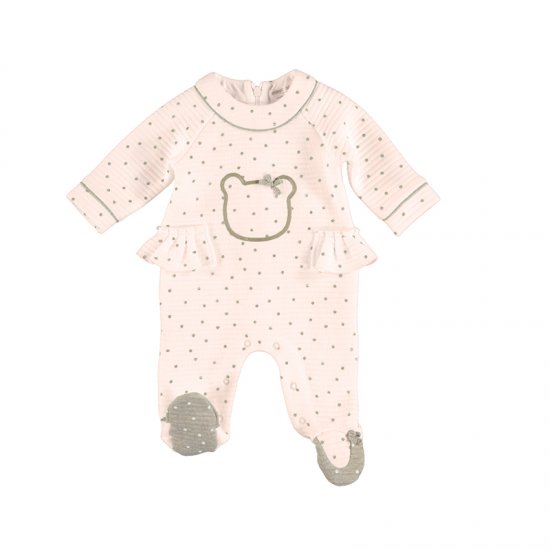 Mayoral Polka Dot Onesie with Frill Trim Style 2657 - Rose