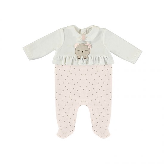 Mayoral Frilled Onesie with Teddy Applique Style 2663 - Pink