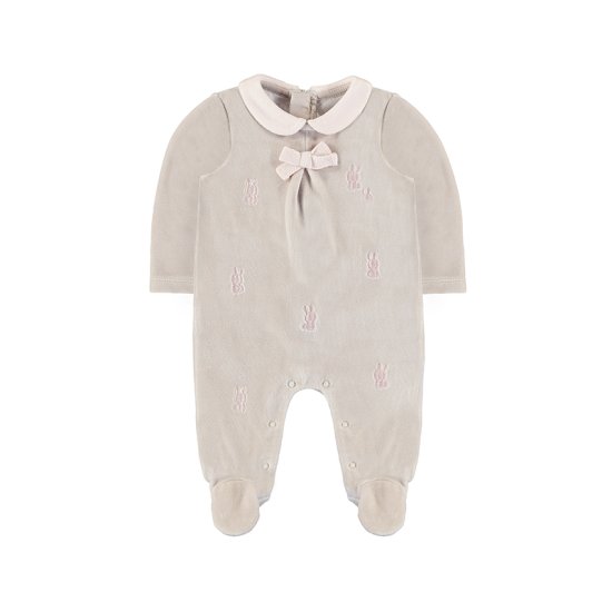 Mayoral Velour Onesie Style 2665 - Beige