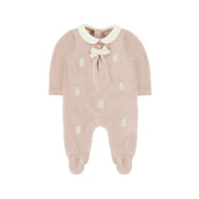 Mayoral Velour Onesie Style 2665 - Peach/Pink