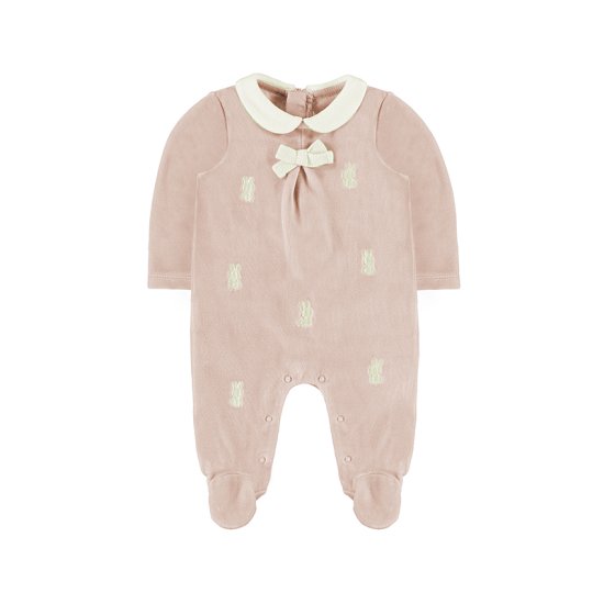 Mayoral Velour Onesie Style 2665 - Peach/Pink