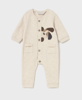 Mayoral L/S Onesie with Puppy Applique Style 2731 - Pottery
