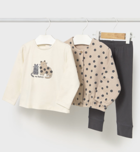 Mayoral Three-Piece Polka Dot Set Style 2743 - Lead