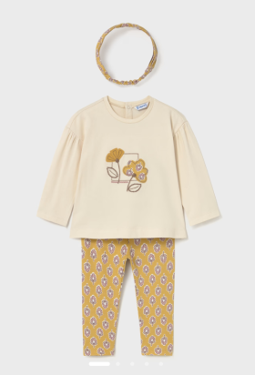 Mayoral Legging Set with Headband Style 2744 - Honey