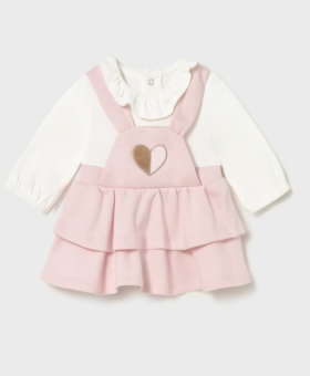 Mayoral One-Piece Dungaree Romper Dress Style 2801 - Baby Pink