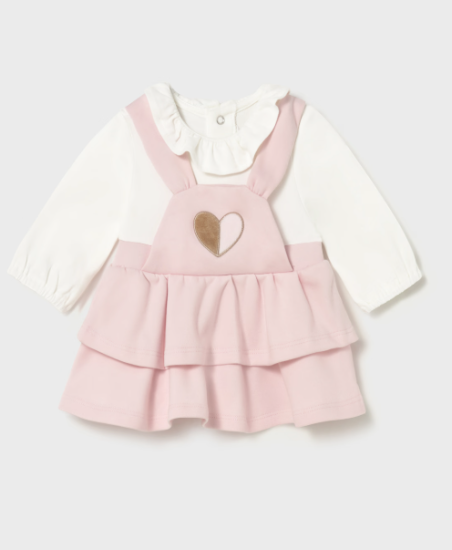 Mayoral One-Piece Dungaree Romper Dress Style 2801 - Baby Pink