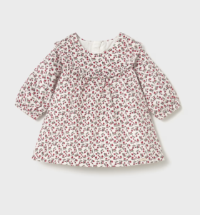 Mayoral Velvet Ditsy Floral Print Dress Style 2822 - Cherry