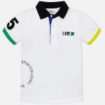 Mayoral White Polo Shirt with Colour Detail Style 3111