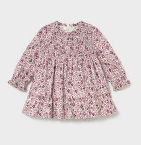 Mayoral Tiered & Ruffled Velvet Dress Style 2909 - Quartz