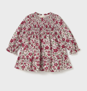 Mayoral Tiered & Ruffled Velvet Dress Style 2909 - Red