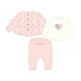 Mayoral 3 Piece Leggings Set Heart Print Style 2785 - Baby Rose