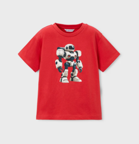 Mayoral Robot Print S/S T-Shirt Style 3066 - Tomato