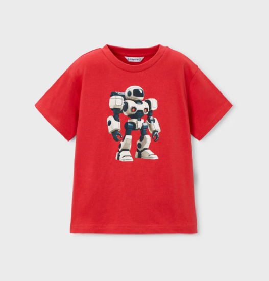 Mayoral Robot Print S/S T-Shirt Style 3066 - Tomato