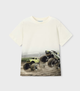Mayoral Monster Truck Print T-Shirt Style 3071 - Natural Print