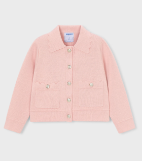Mayoral Scalloped Collar Knitted Jacket Style 3450 -Blossom Pink