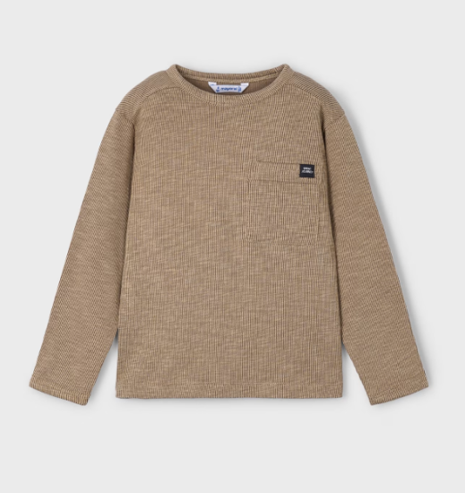Mayoral L/S T-Shirt with Pocket Style 4082 - Caramel