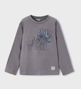 Mayoral L/S Dino Skeleton Embossed T-Shirt Style 4089 - Grey
