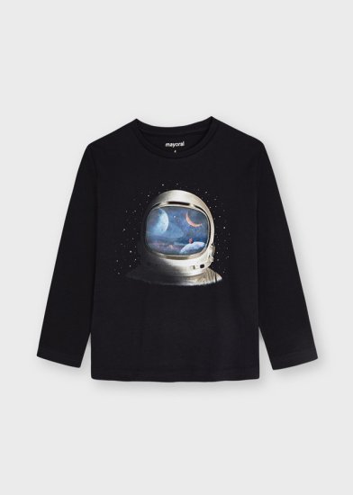 Mayoral L/S T-Shirt with 3D Space Helmet Print 4089 - Black